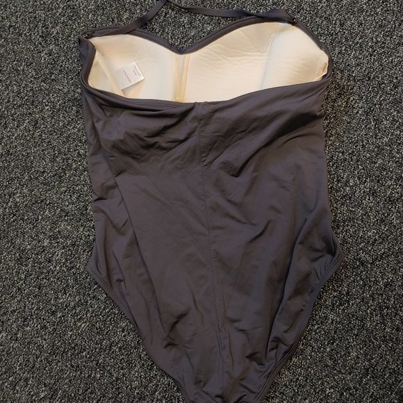 Merona Gray One Piece Swimsuit- XL - Picture 2 of 2